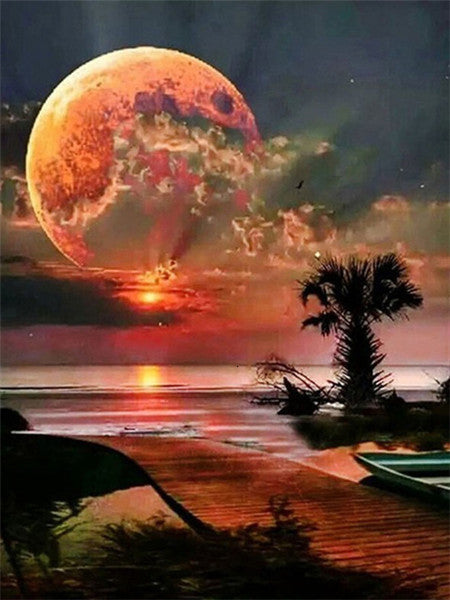 Kust in de Rode Zon Schilderen op Nummers