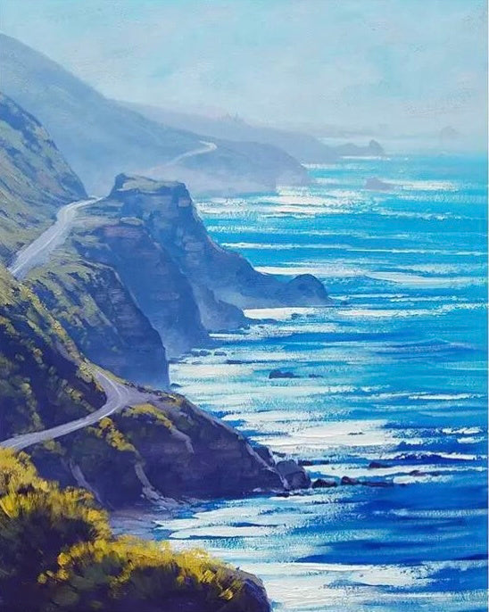 Kustweg langs de Oceaan Schilderen op Nummers