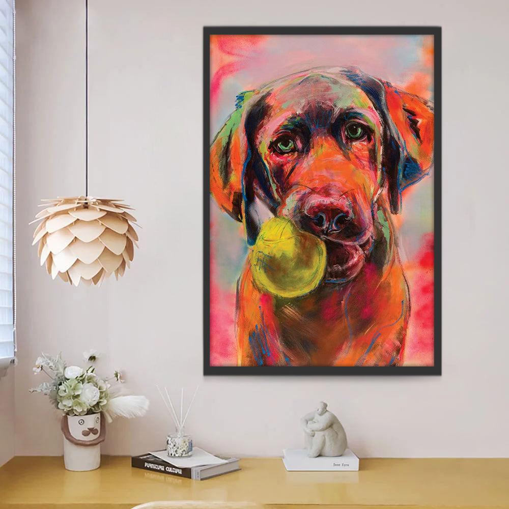 Labrador met een Bal Schilderen op Nummers