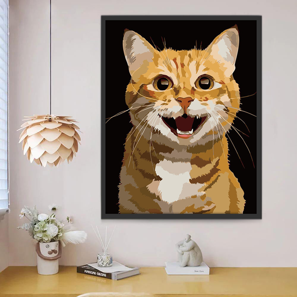 Lachende Kat Schilderen op Nummers