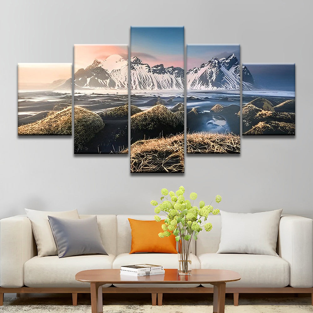 Landschap van de Besneeuwde Bergen 5 Platen Schilderen op Nummers