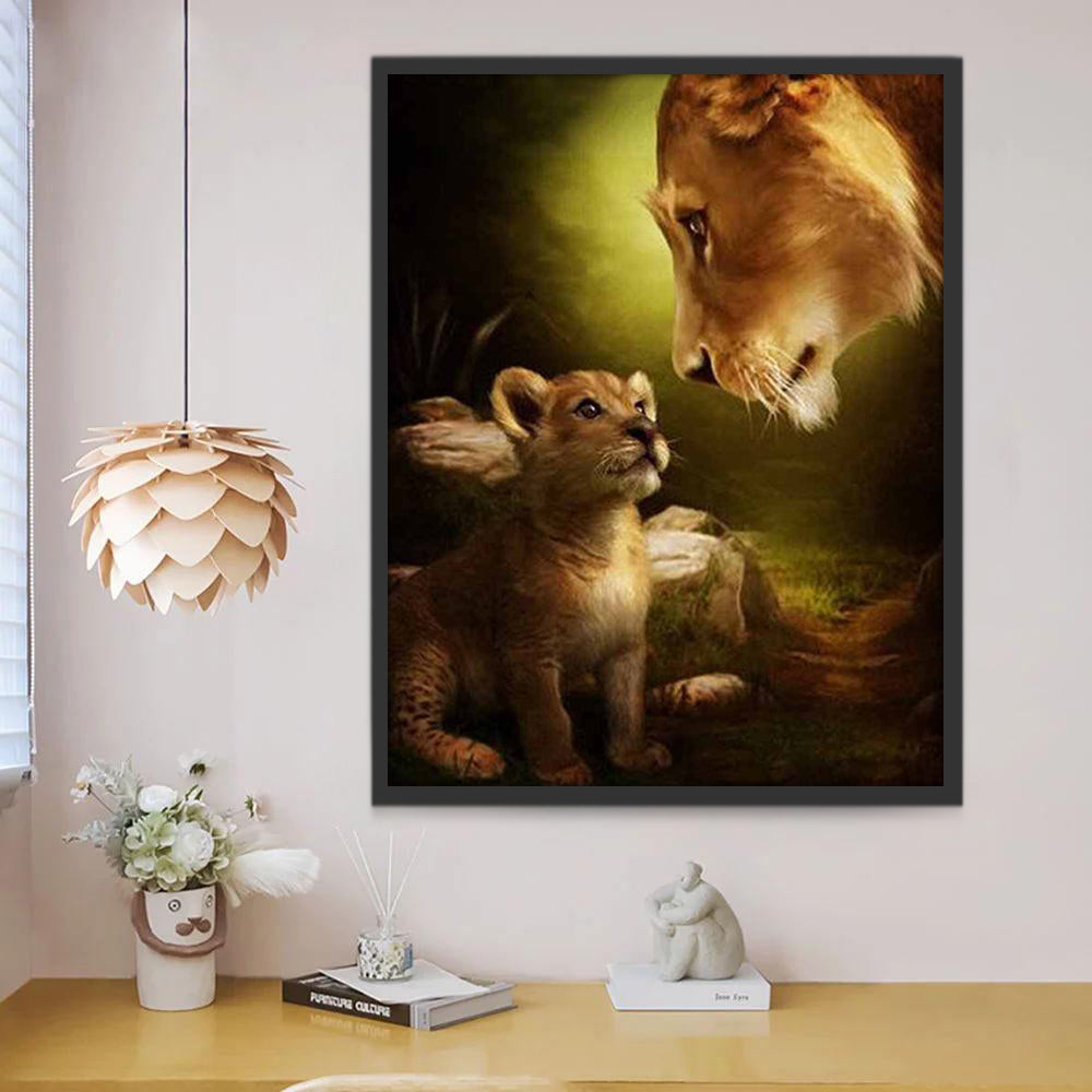Leeuw en Babyleeuw Schilderen op Nummers