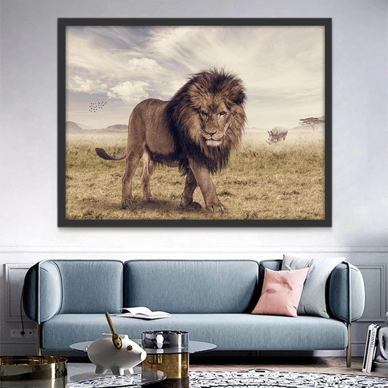 Leeuw in de Steppe Schilderen op Nummers