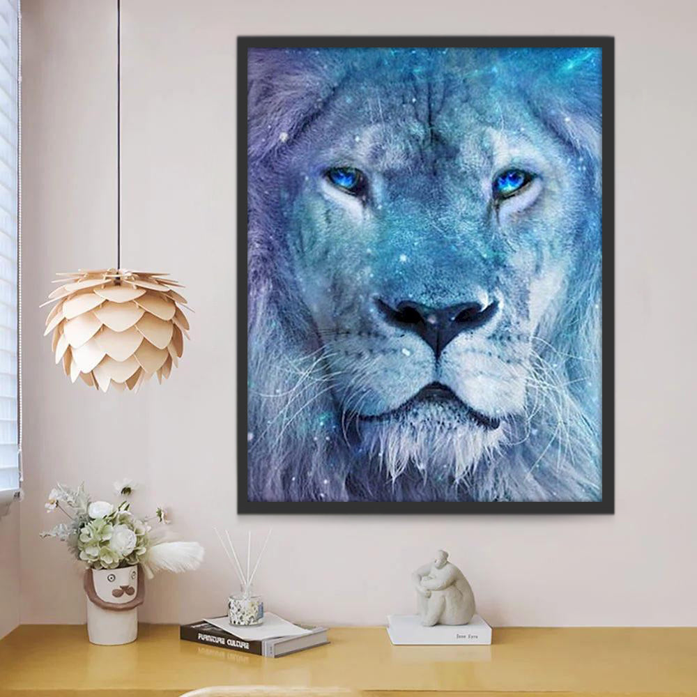 Leeuw met de Blauwe Ogen Schilderen op Nummers