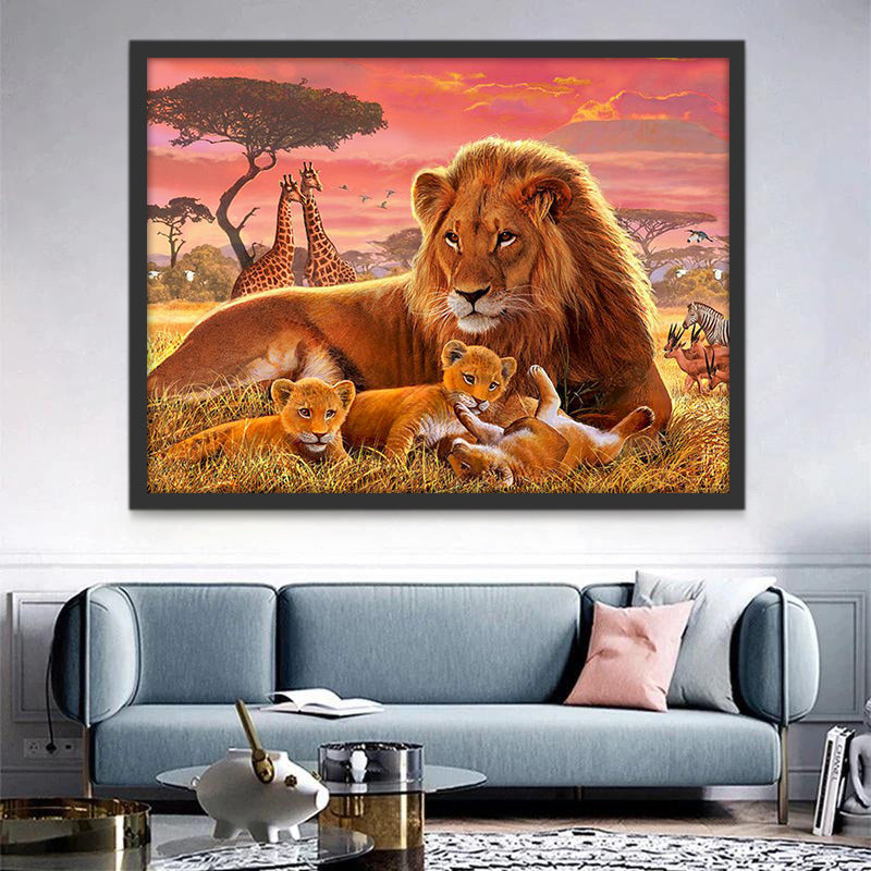 Leeuwen in de Steppe Schilderen op Nummers