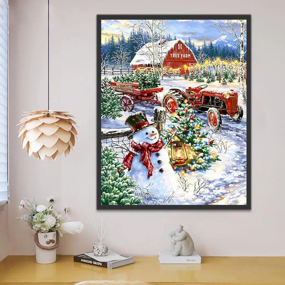 Leuke Sneeuwpop Schilderen op Nummers