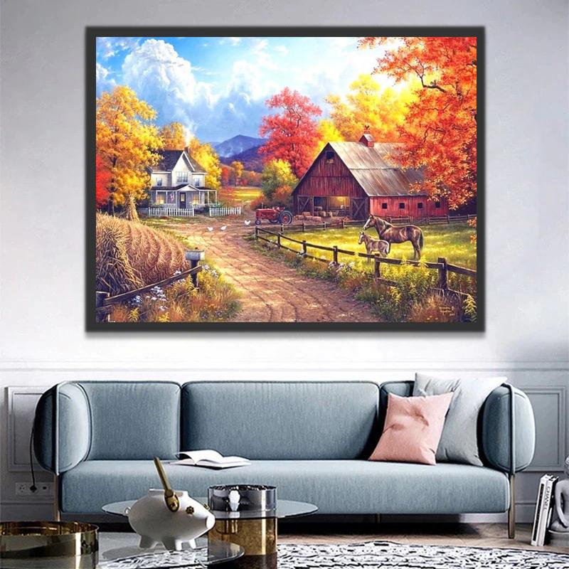 Leven op de Boerderij in de Herfst Schilderen op Nummers