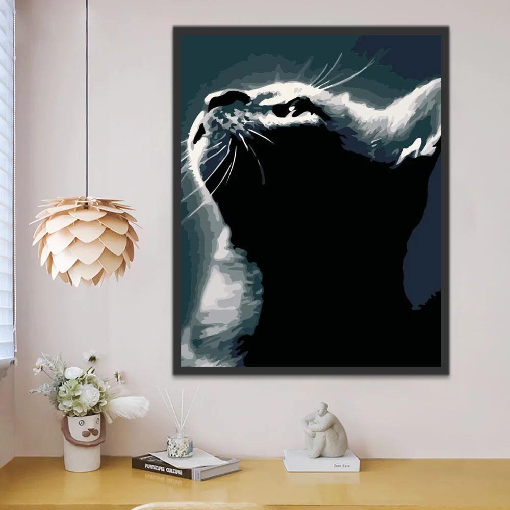 Licht en Kat in het Donker Schilderen op Nummers