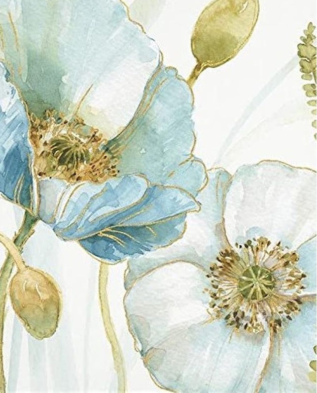 Lichtblauwe bloemen Schilderen op Nummers