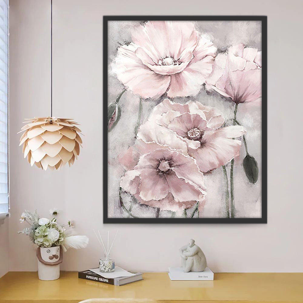 Lichtroze bloemen Schilderen op Nummers