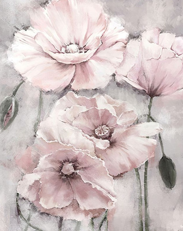 Lichtroze bloemen Schilderen op Nummers