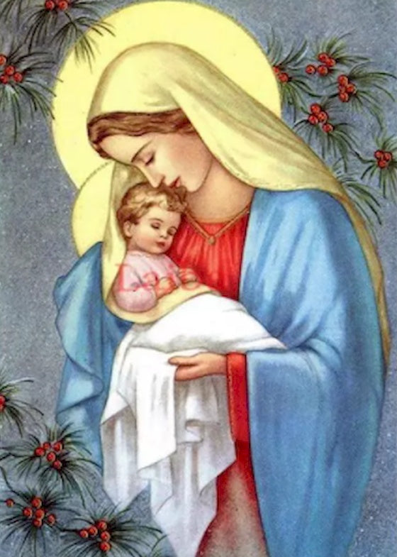 Liefhebbende Moeder en Baby Christendom Schilderen op Nummers