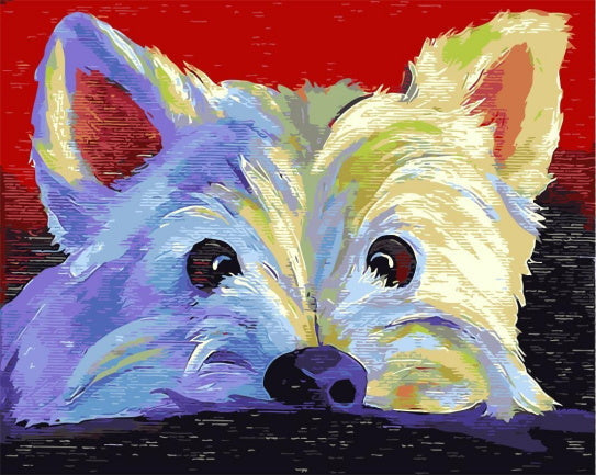 Lieve West Highland Terrier Schilderen op Nummers