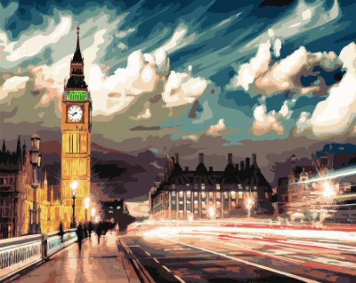 Londen bij Nacht Schilderen op Nummers