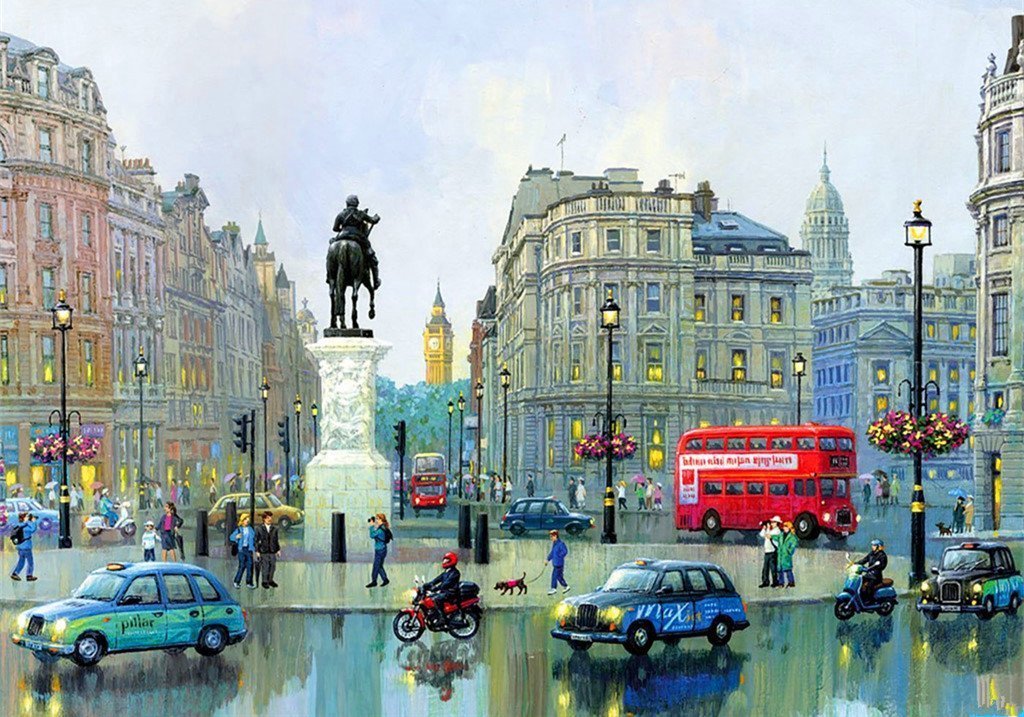 Londen op Een Regenachtige Dag Schilderen op Nummers