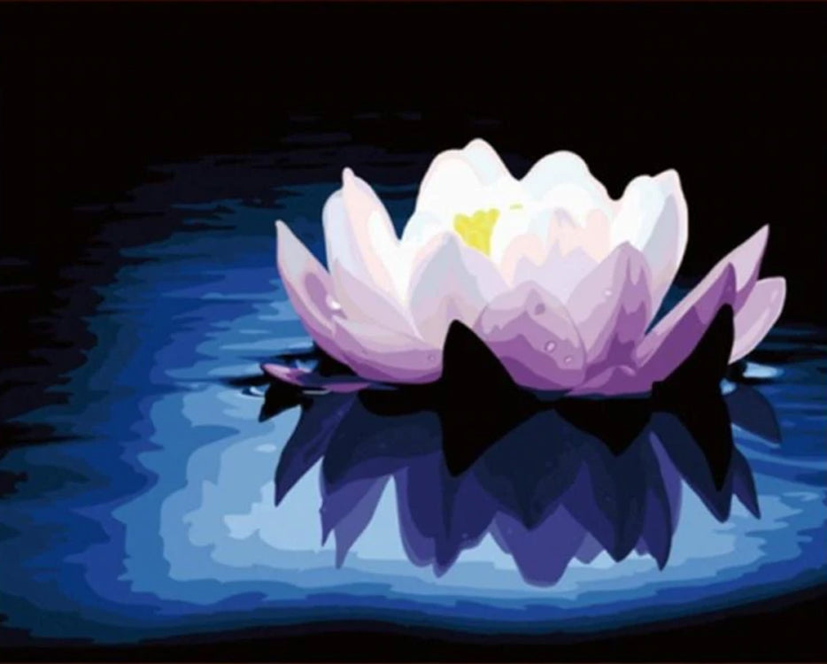 Lotus auf blauem Herz Schilderen op Nummers