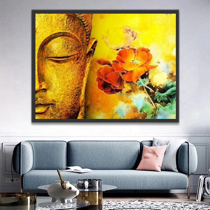 Lotus en Gouden Boeddha Schilderen op Nummers