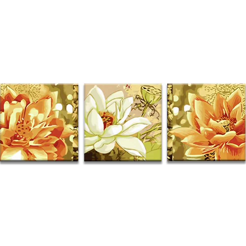 Lotus en Lotusbloem 3 Platen Schilderen op Nummers