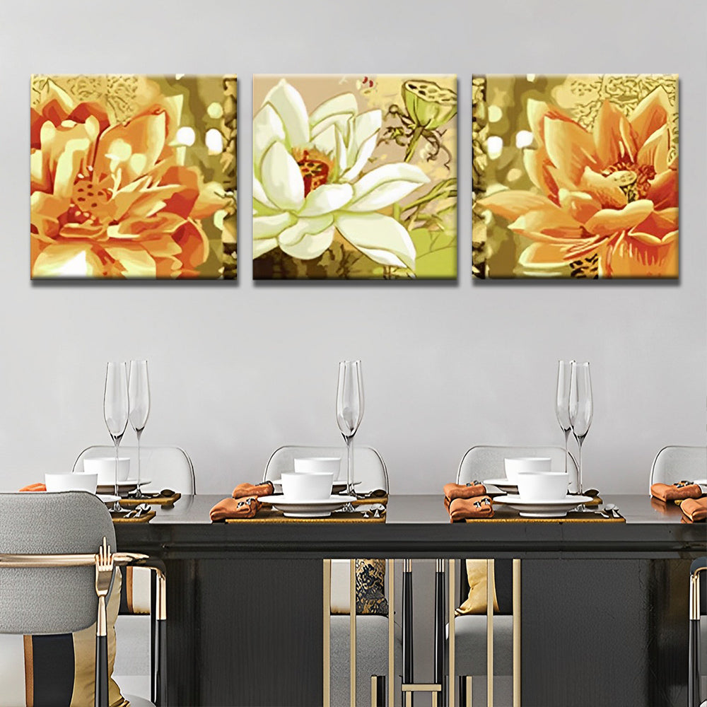 Lotus en Lotusbloem 3 Platen Schilderen op Nummers