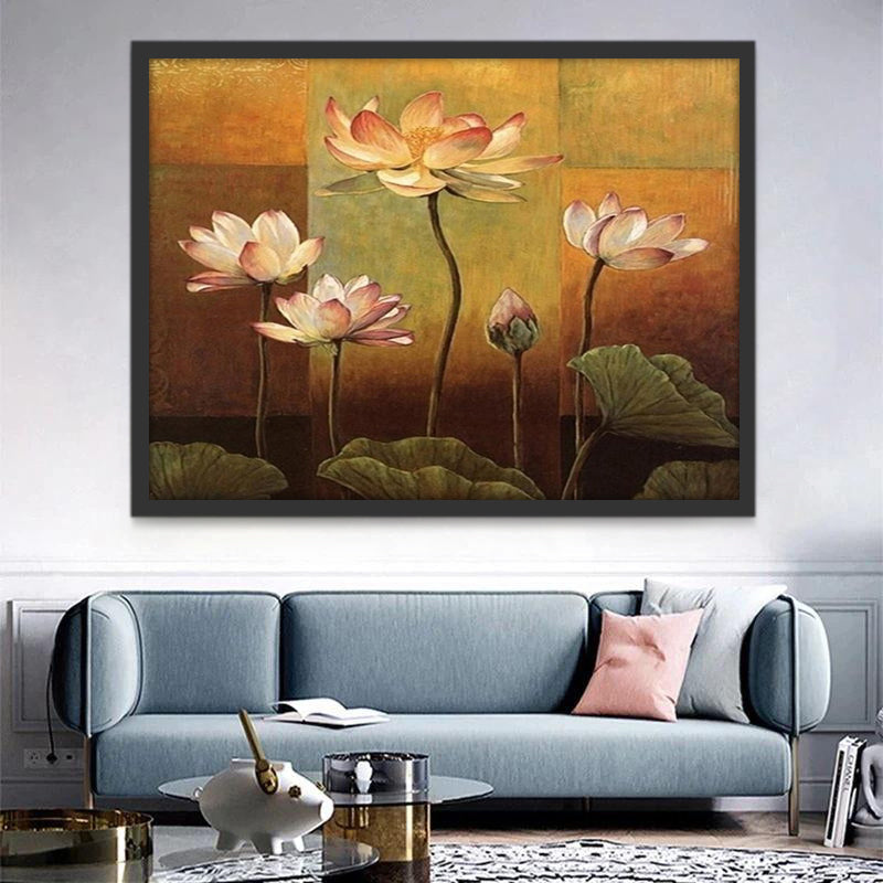 Lotus in klassieke stijl Schilderen op Nummers