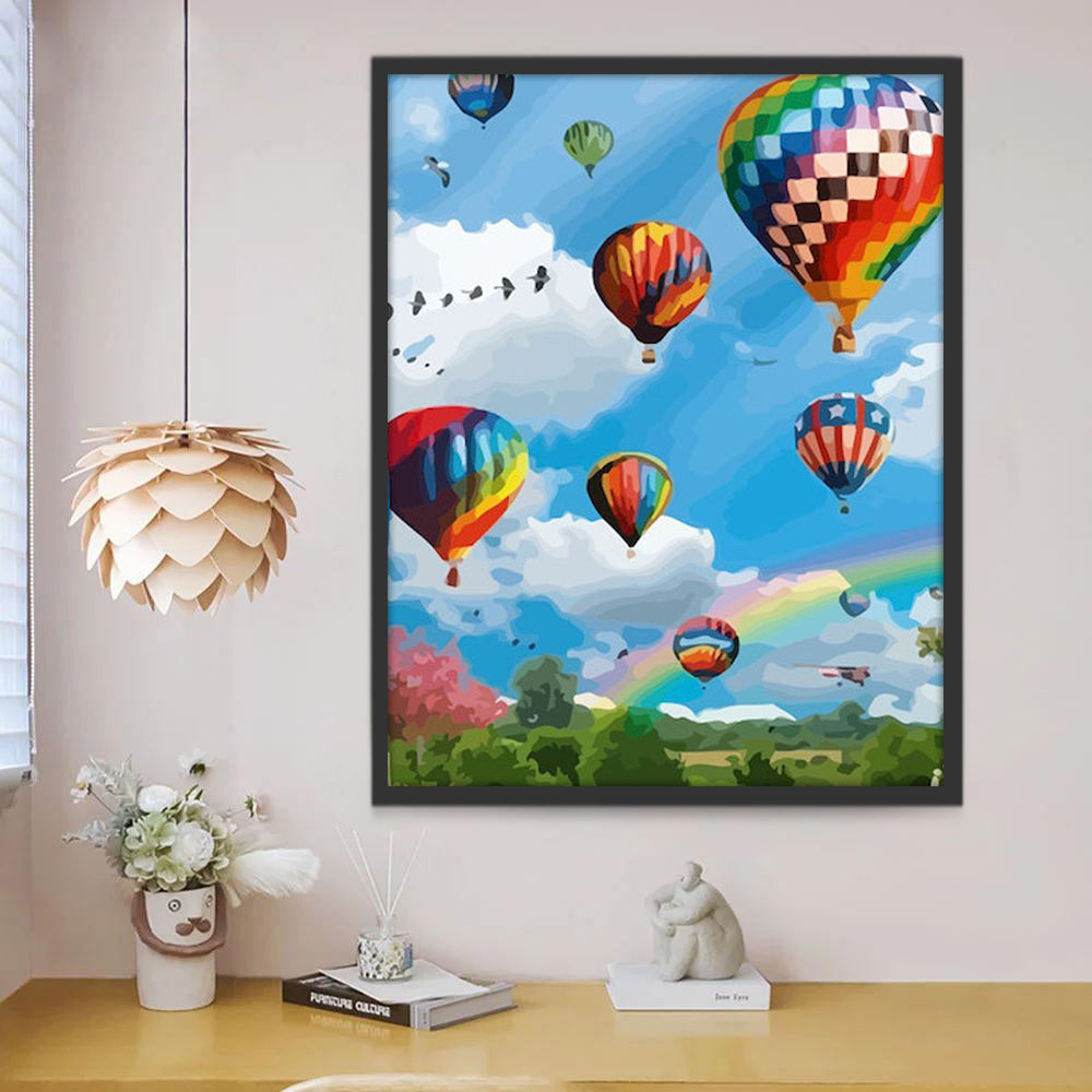 Luchtballonnen en Regenboog Schilderen op Nummers