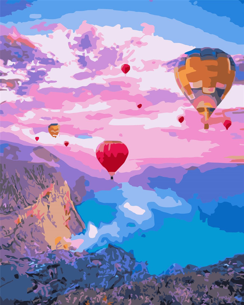 Luchtballonnen in de Lucht Schilderen op Nummers
