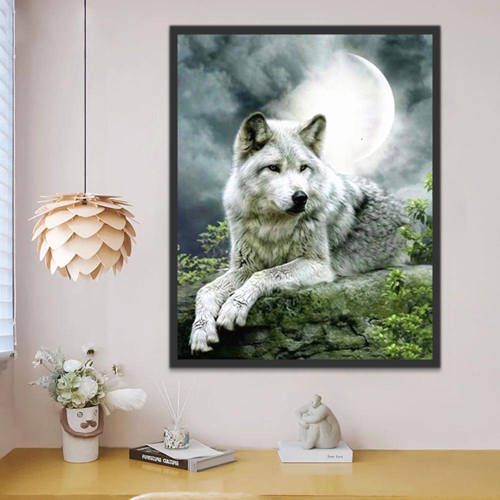 Maan en Wolf Schilderen op Nummers