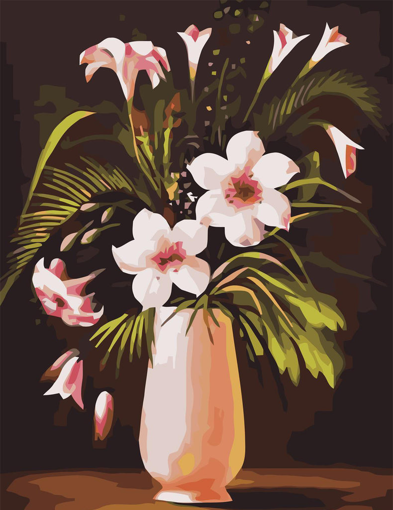 Magnolia's in een Roze Vaas Schilderen op Nummers