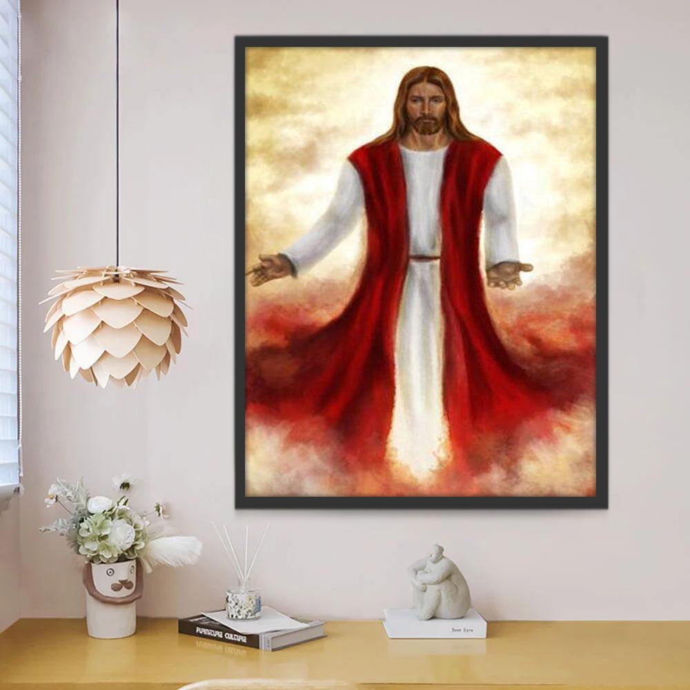 Man in een Kardinaal Christendom Schilderen op Nummers