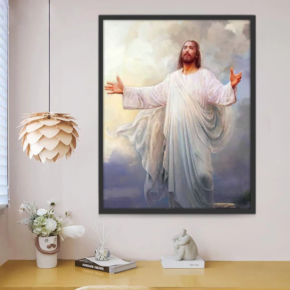 Man in het Wit Christendom Schilderen op Nummers