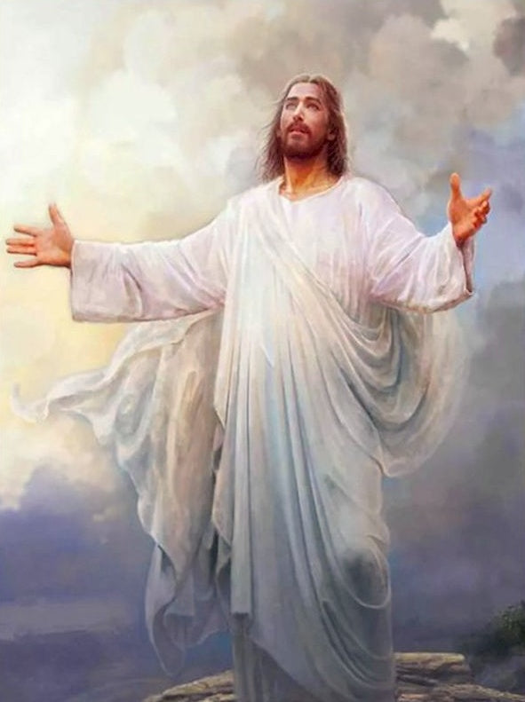 Man in het Wit Christendom Schilderen op Nummers