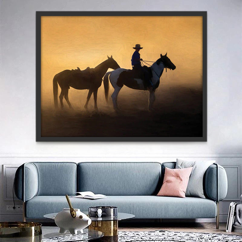 Man met Twee Paarden Schilderen op Nummers