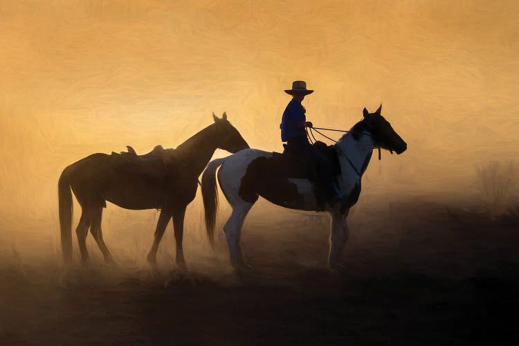 Man met Twee Paarden Schilderen op Nummers