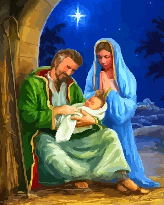 Man, Vrouw en Kind Christendom Schilderen op Nummers