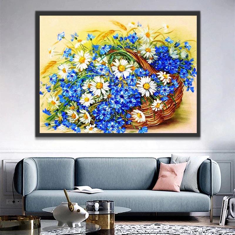 Mand met Chrysanten en Tarwe Schilderen op Nummers