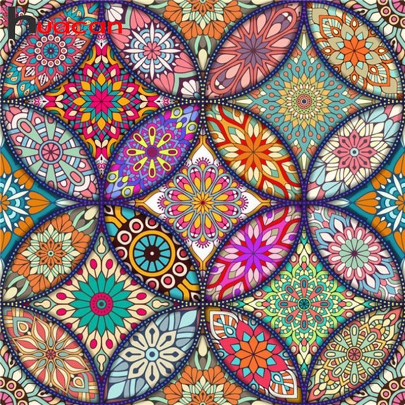 Meerkleurig Circulair Mandala-Patroon Schilderen op Nummers