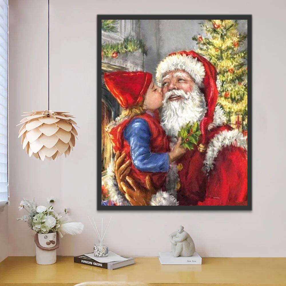 Meisje dat de Kerstman Kust Schilderen op Nummers