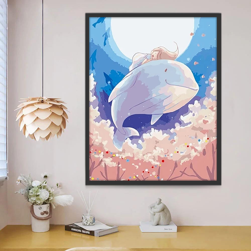 Meisje op de Walvis Schilderen op Nummers