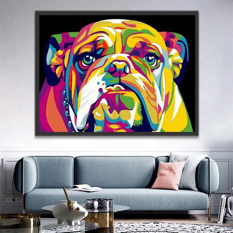 Melancholische Bulldog Schilderen op Nummers