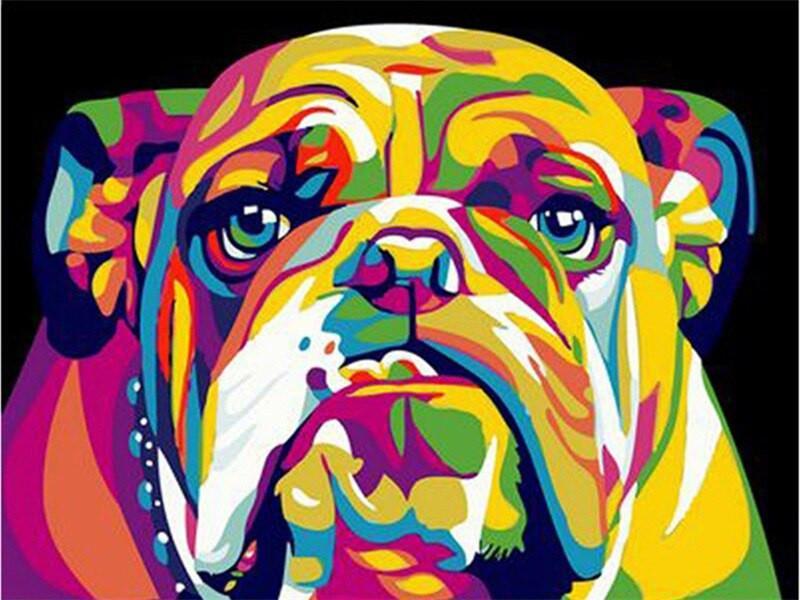 Melancholische Bulldog Schilderen op Nummers