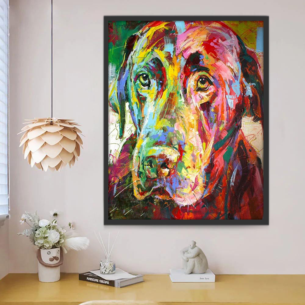 Melancholische Labrador Hond Pop Art Schilderen op Nummers