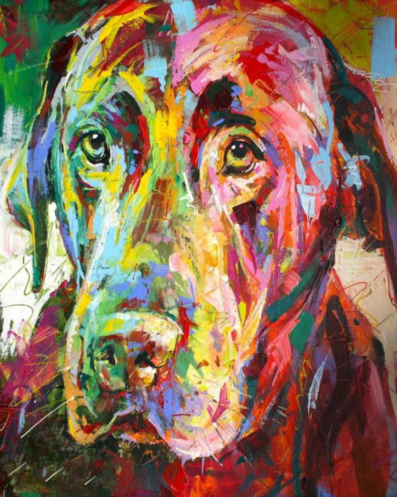 Melancholische Labrador Hond Pop Art Schilderen op Nummers