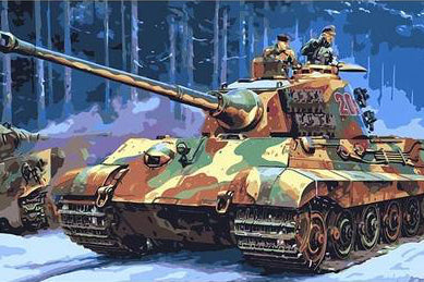 Militaire Tank in Sneeuw Schilderen op Nummers