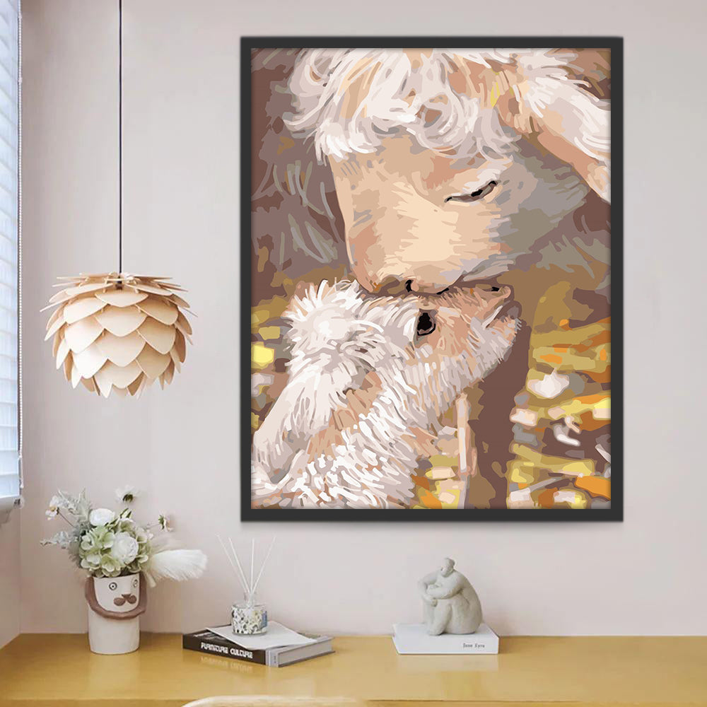 Moeder en Kind Schaap Schilderen op Nummers