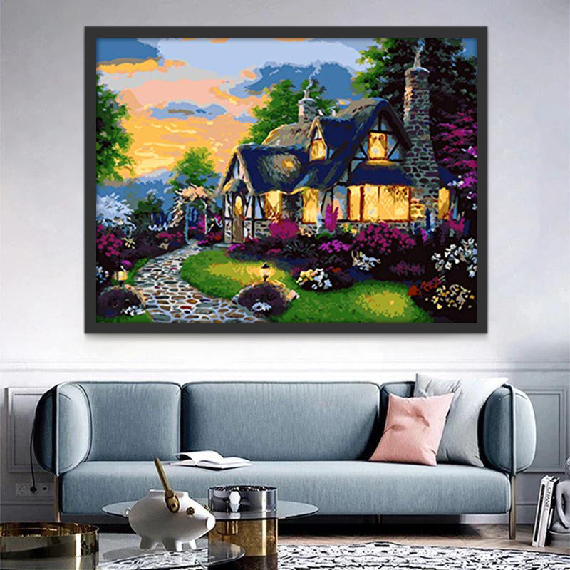 Mooi en Gezellig Landhuis Schilderen op Nummers