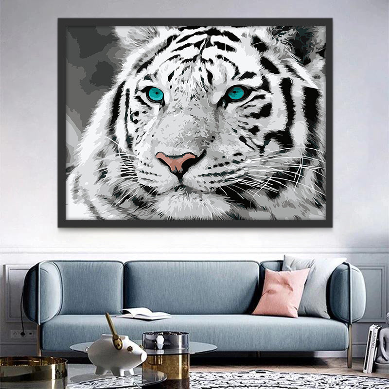Mooie Witte Tijger Schilderen op Nummers