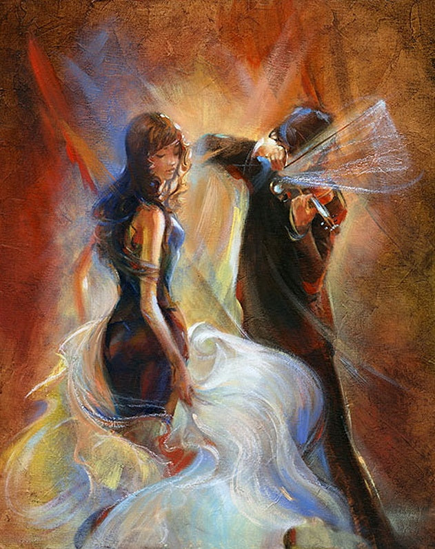 Muzikant en Danser Schilderen op Nummers