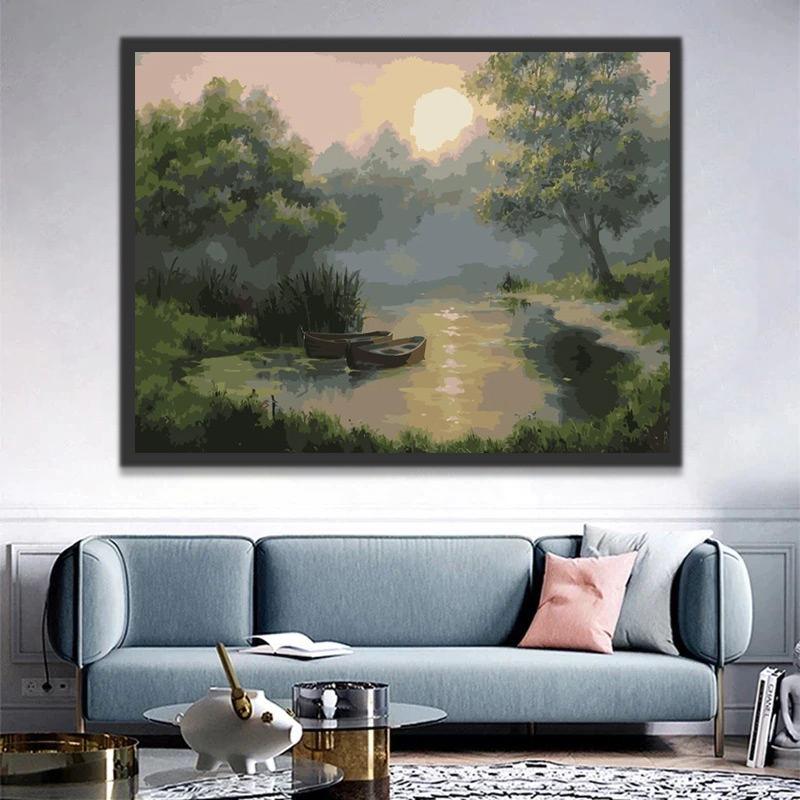 Natuur op Canvas Schilderen op Nummers