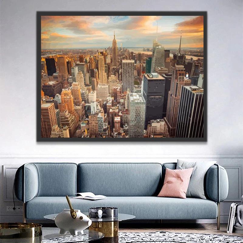 New Yorkse Stadshorizon Schilderen op Nummers
