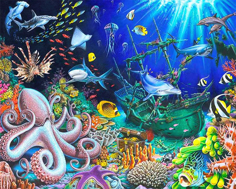 Octopus Vissen Dolfijnen Schilderen op Nummers